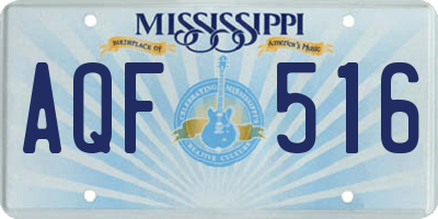 MS license plate AQF516