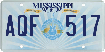 MS license plate AQF517