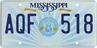 MS license plate AQF518