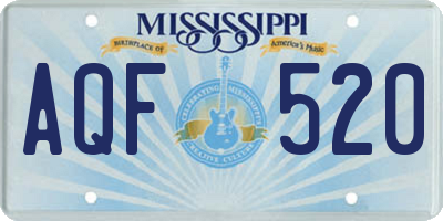 MS license plate AQF520