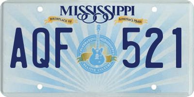 MS license plate AQF521