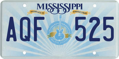 MS license plate AQF525