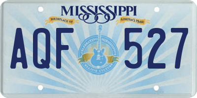 MS license plate AQF527