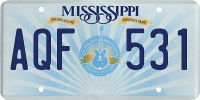 MS license plate AQF531