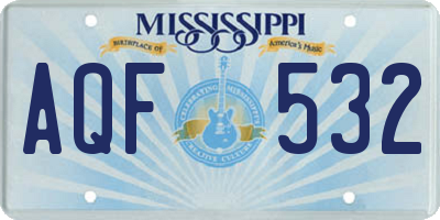 MS license plate AQF532