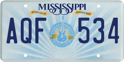 MS license plate AQF534