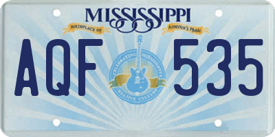 MS license plate AQF535