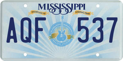 MS license plate AQF537