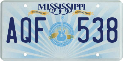 MS license plate AQF538