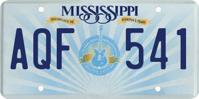 MS license plate AQF541