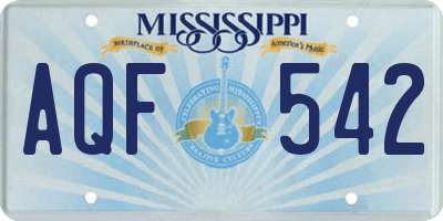 MS license plate AQF542