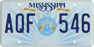 MS license plate AQF546