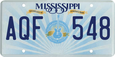 MS license plate AQF548