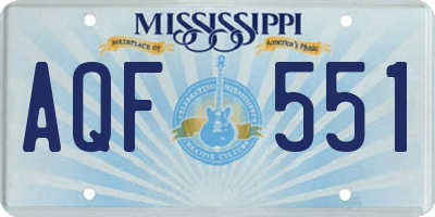 MS license plate AQF551