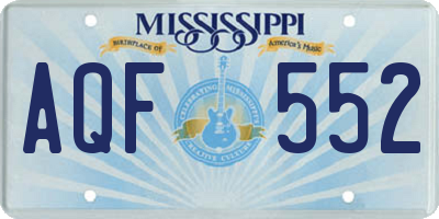 MS license plate AQF552