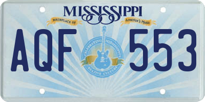 MS license plate AQF553