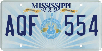 MS license plate AQF554