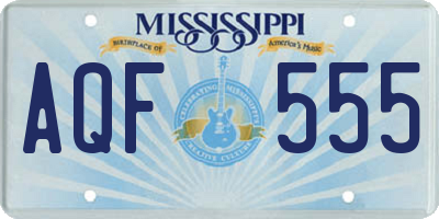 MS license plate AQF555