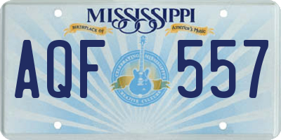 MS license plate AQF557