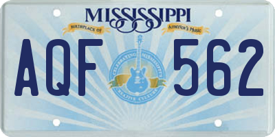 MS license plate AQF562