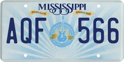 MS license plate AQF566