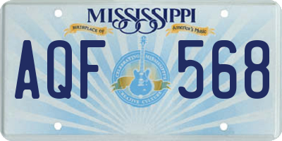 MS license plate AQF568