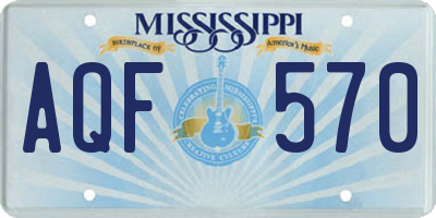 MS license plate AQF570