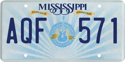 MS license plate AQF571
