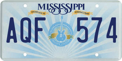 MS license plate AQF574