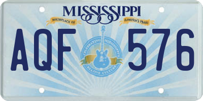 MS license plate AQF576