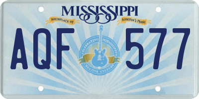 MS license plate AQF577
