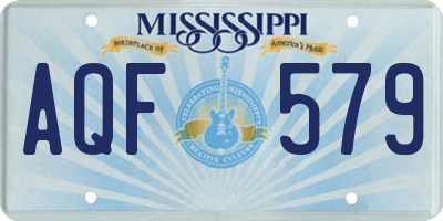 MS license plate AQF579