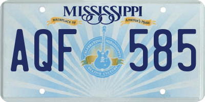 MS license plate AQF585