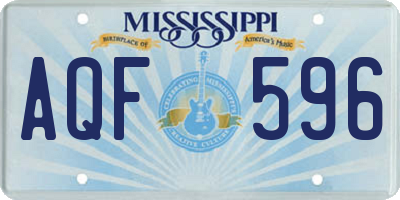 MS license plate AQF596