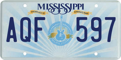 MS license plate AQF597