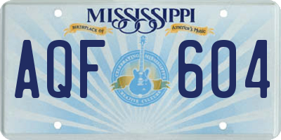 MS license plate AQF604