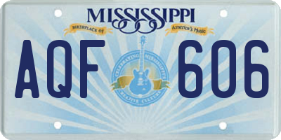 MS license plate AQF606