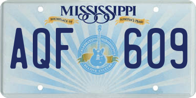 MS license plate AQF609