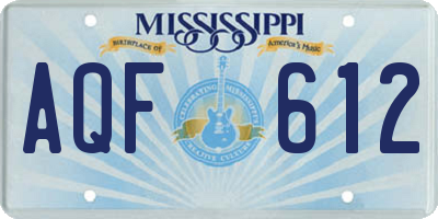 MS license plate AQF612