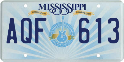 MS license plate AQF613