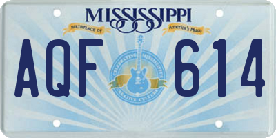 MS license plate AQF614