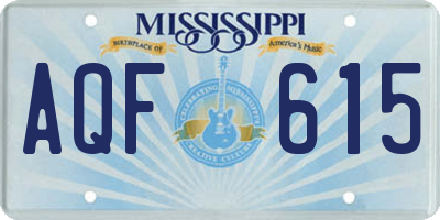 MS license plate AQF615