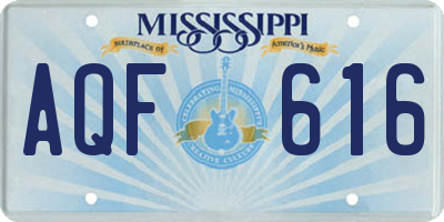 MS license plate AQF616