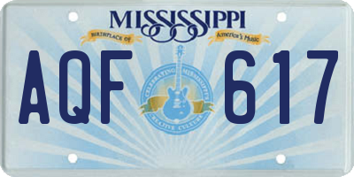 MS license plate AQF617