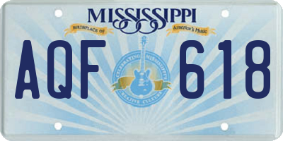 MS license plate AQF618