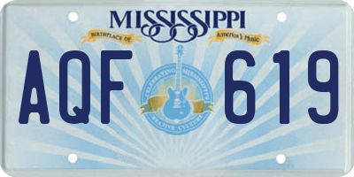 MS license plate AQF619