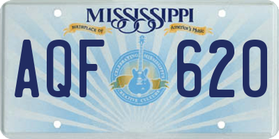 MS license plate AQF620