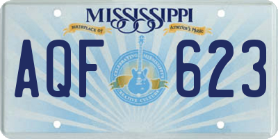 MS license plate AQF623