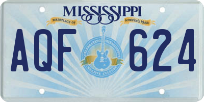 MS license plate AQF624