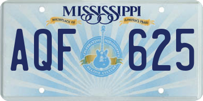 MS license plate AQF625